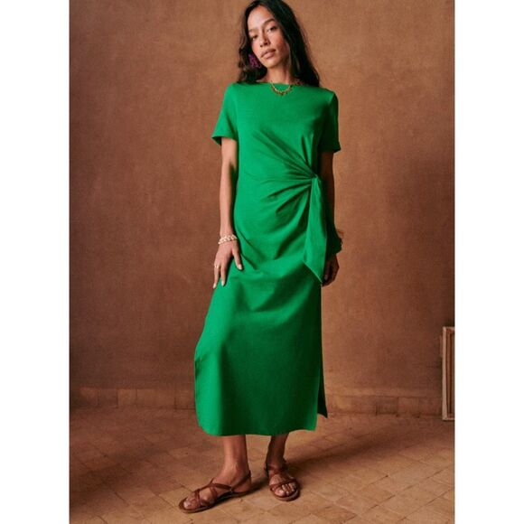 Sezane Pippa Dress Bright Green Size Small - Picture 1 of 8